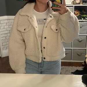 White/cream teddy jacket